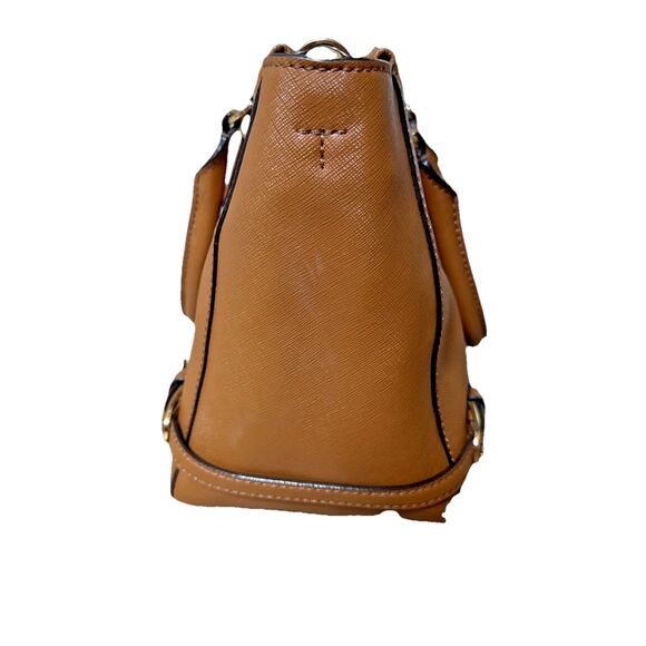 Tory Burch Tigers Eye Brown Saffiano Leather Robinson Multi  Crossbody Bag Tote - Picture 7 of 16